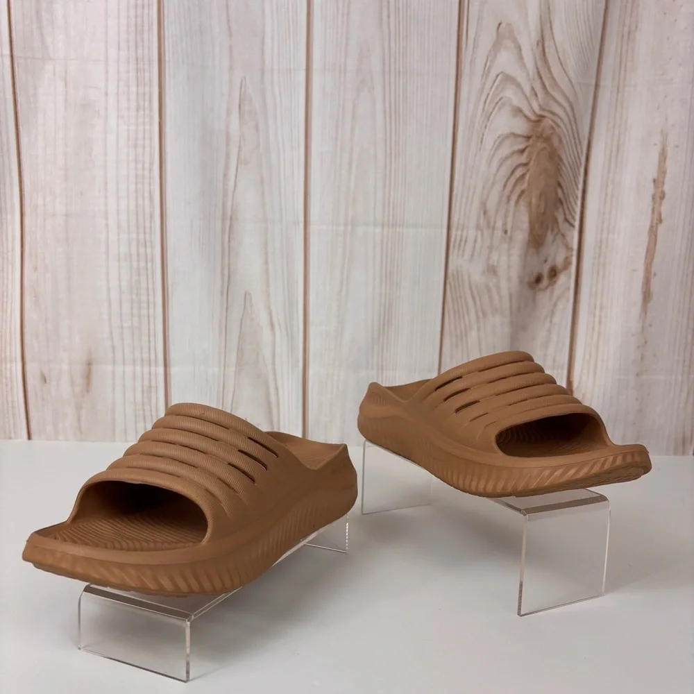 KuaiLu Recovery Slide Sandals Comfort Orthopedic Support Plantar Fasciitis Tan 8 - Picture 3 of 14